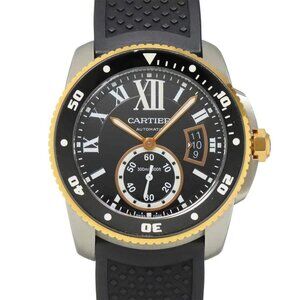 Cartier Calibre de cartier diver W7100055 Black Dial 750 PG Mens 90286006